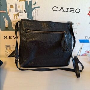 Kate Spade black leather crossbody bag